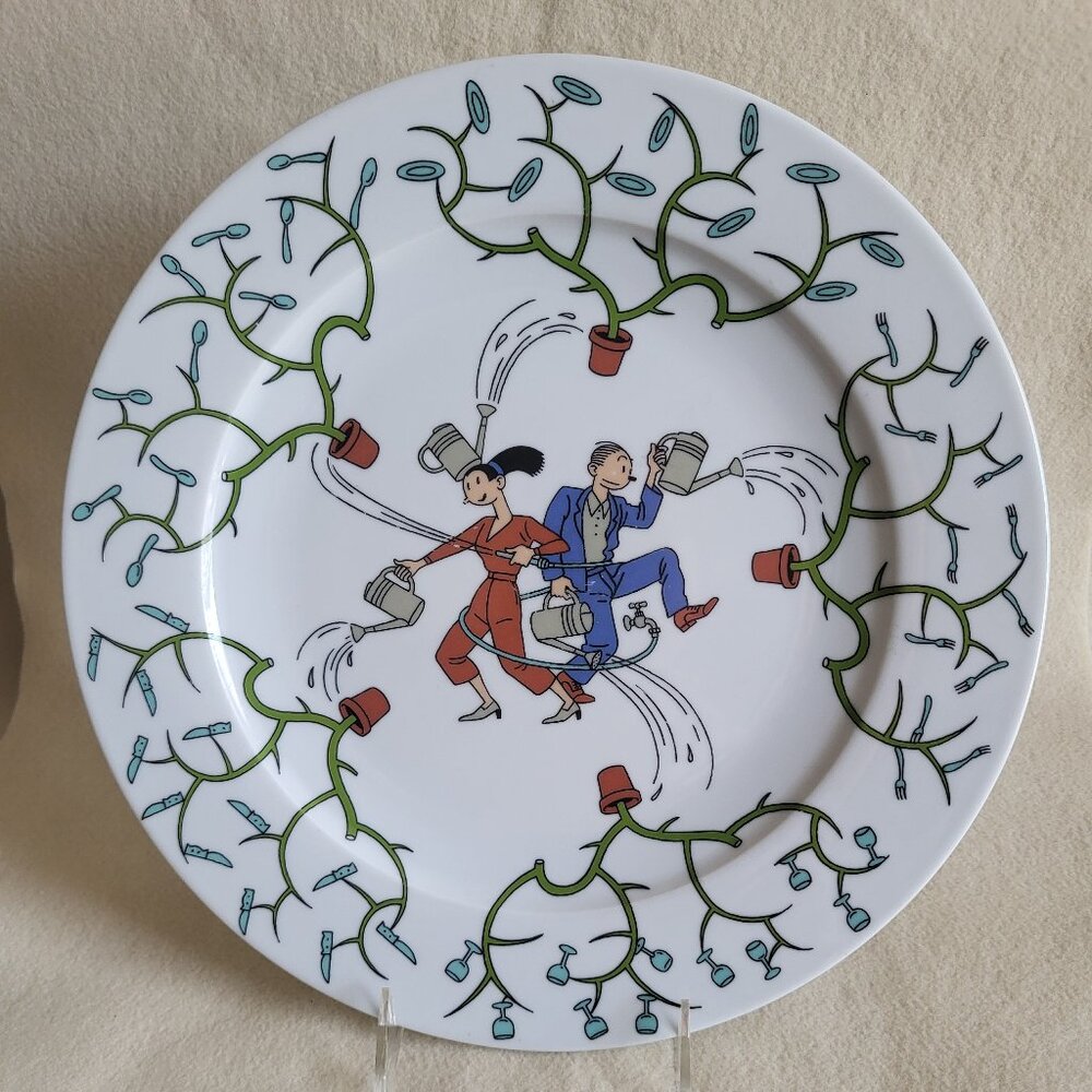 Anno 2001 12" Plate by Cartoonist Joost Swarte for Randstad Holdings HTF Design
